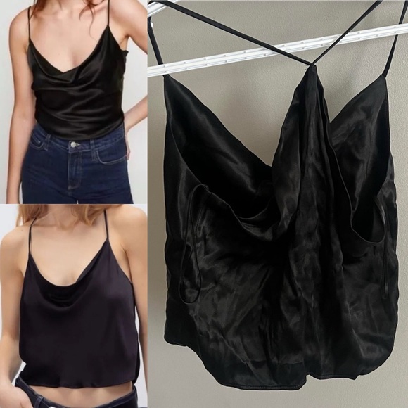 Zara Tops - Zara black satin starppy cami